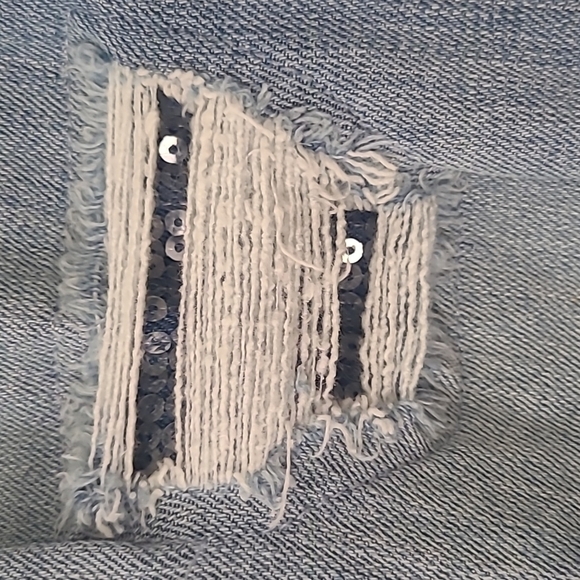 7 for all Mankind Ankle Skinny jeans The Sequin Destroy in Light Blue Size 26 - Picture 8 of 14